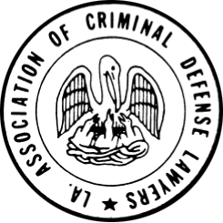 A black and white logo for the association of criminal defense lawyers