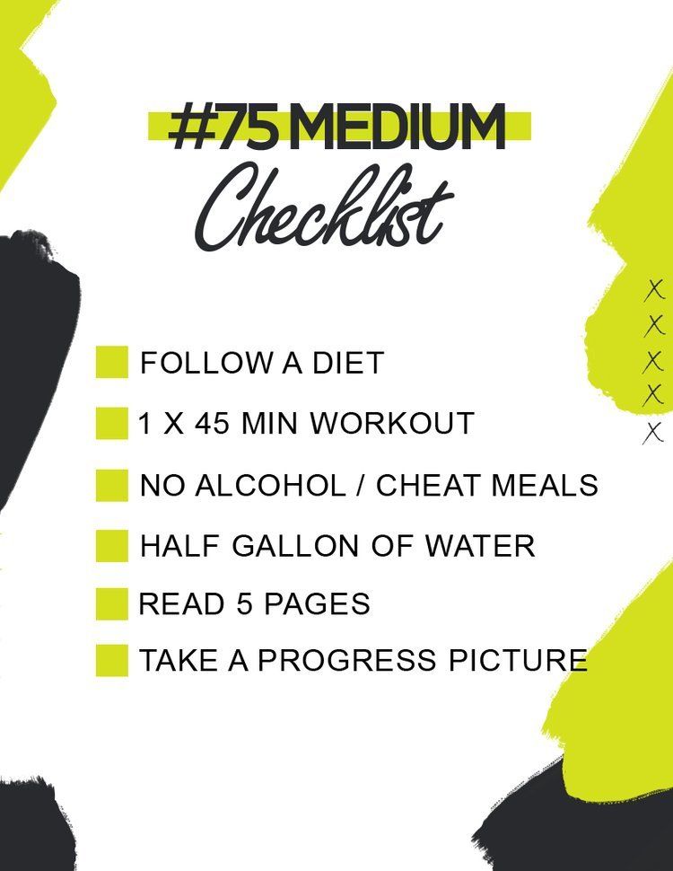 WHAT IS THE 75 MEDIUM CHALLENGE RULES FREE PRINTABLE TRACKER