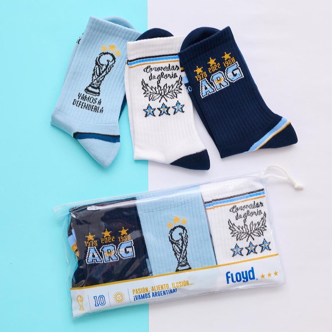 Pack 3 pares de medias Floyd seleccion argentina mundial hombre