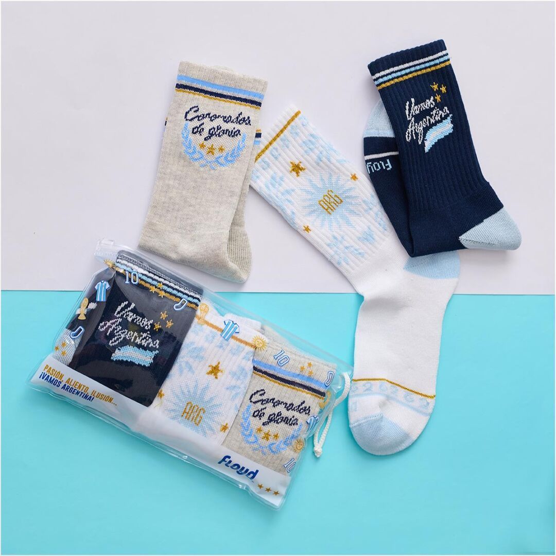 Pack x 3 medias Floyd seleccion argentina mundial para mujer Surtidas