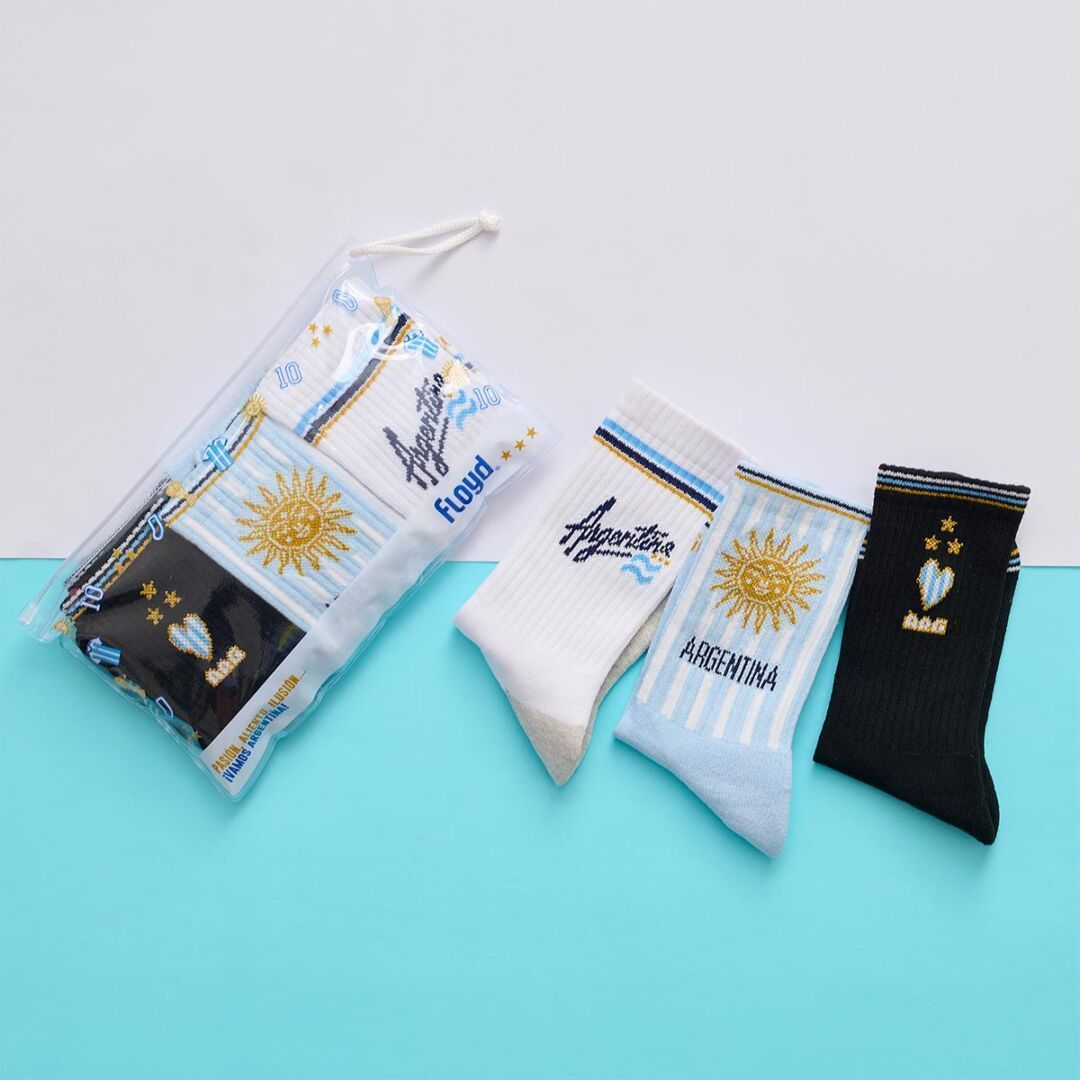 Pack x 3 medias Floyd seleccion argentina mundial para mujer Surtidas