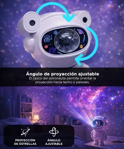 Proyector De Galaxia Astronauta Luz Nocturna Espacial Estrellas