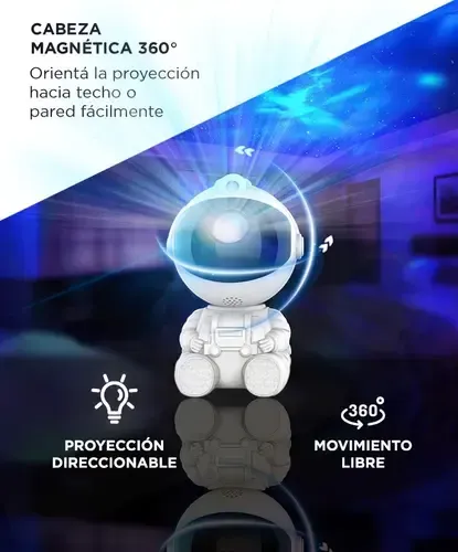 Proyector Astronauta Galaxia Lampara 7 Colores Control Remoto LED 5W