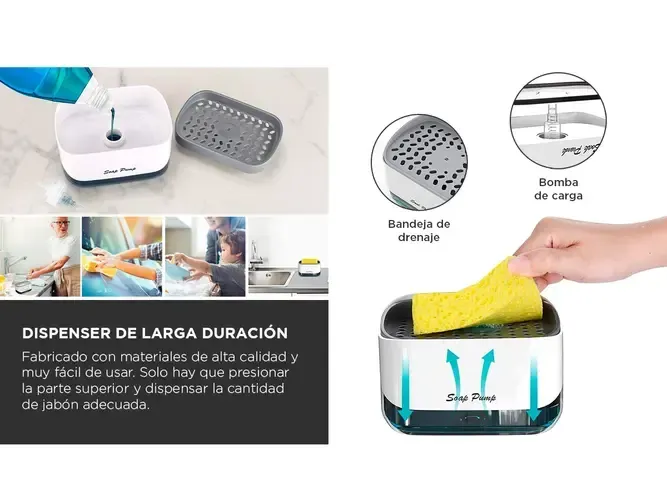 Dispenser de Jabón para Esponjas Limpieza Absoluta
