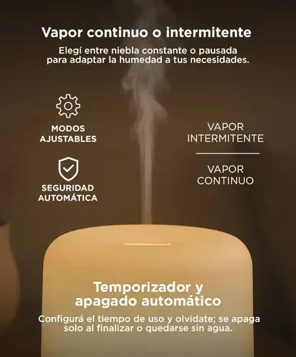 Difusor Aromaterapia Ultrasónico Bamboo 300ml 7 Luces LED Temporizador Apagado Automático