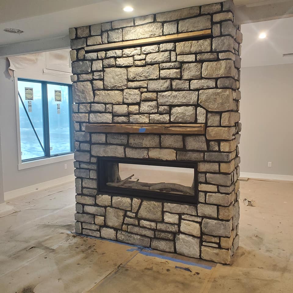 Stone Fireplace