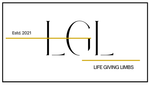 Logo for Life Giving Limbs: black initials LGL with 