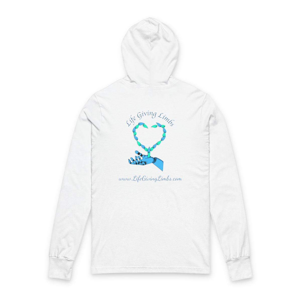 Black hoodie with a print of a robotic arm and 