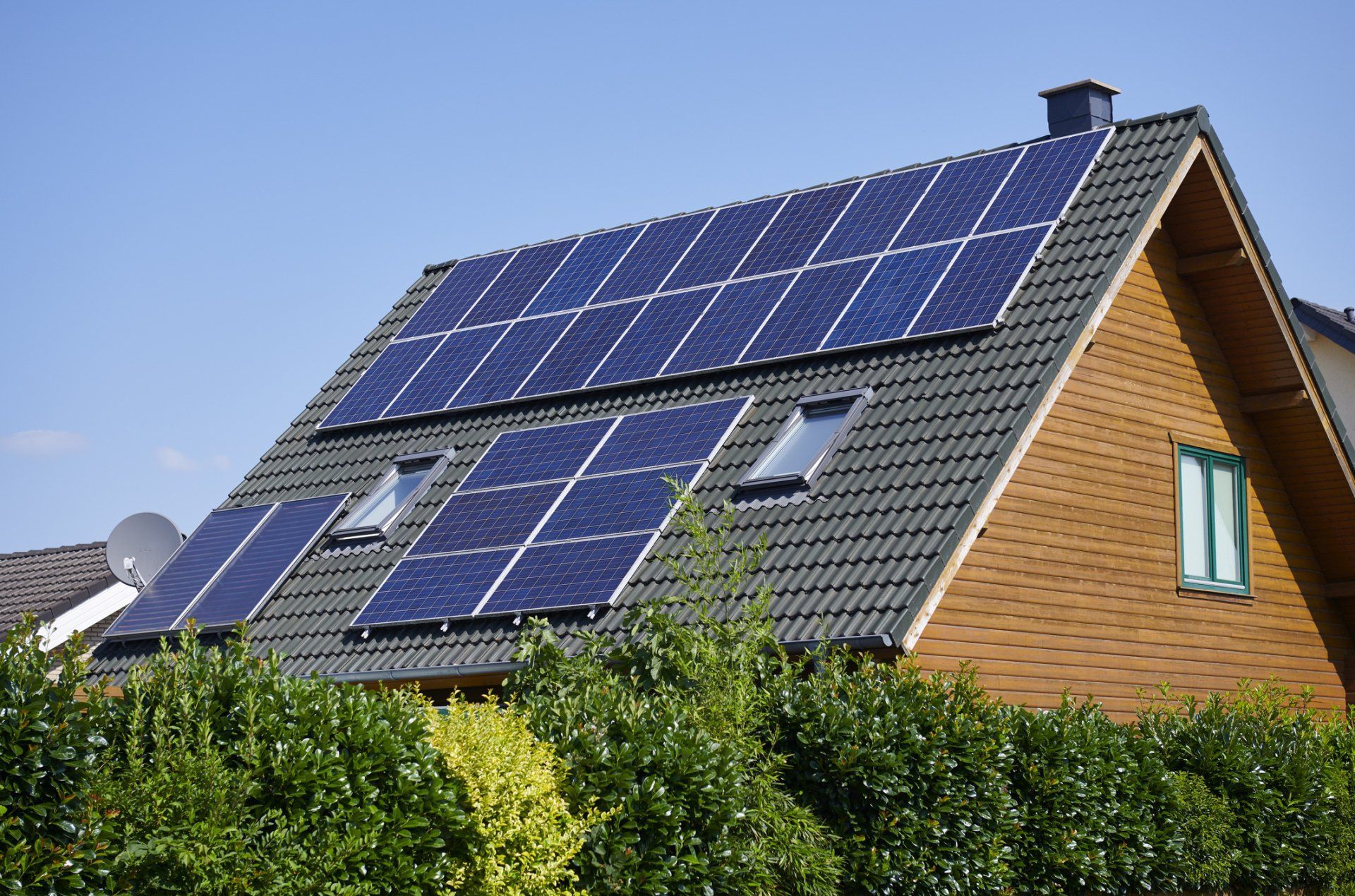 Residential Home With Solar Panel