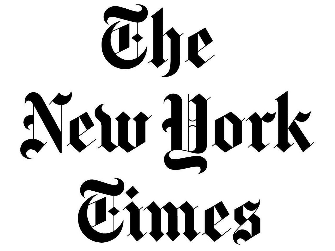 A black and white logo for the new york times