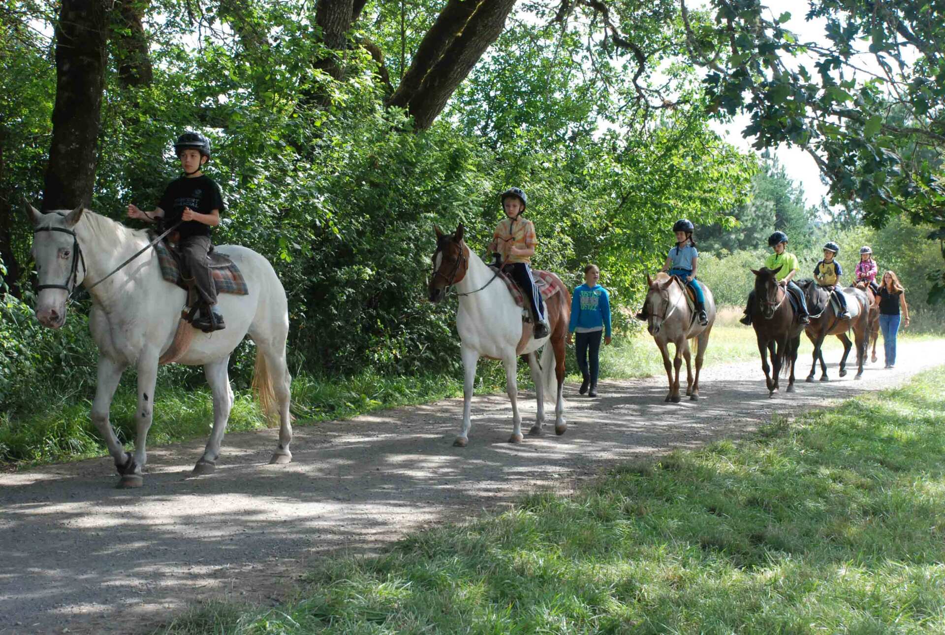 Kids Practicing Horse Ride — Philomath, OR — Inavale Farm - Stables
