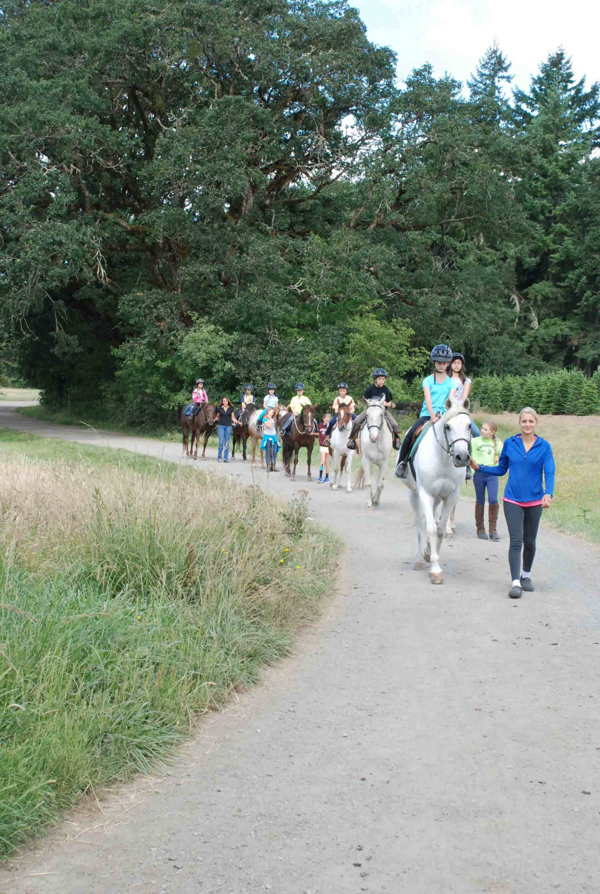 Kids Enjoying the Trail — Philomath, OR — Inavale Farm - Stables
