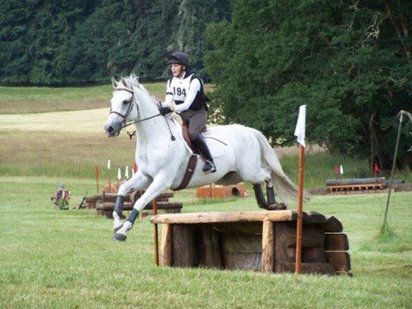 Horse Jumping Over a Training Roll Top — Philomath, OR — Inavale Farm - Stables