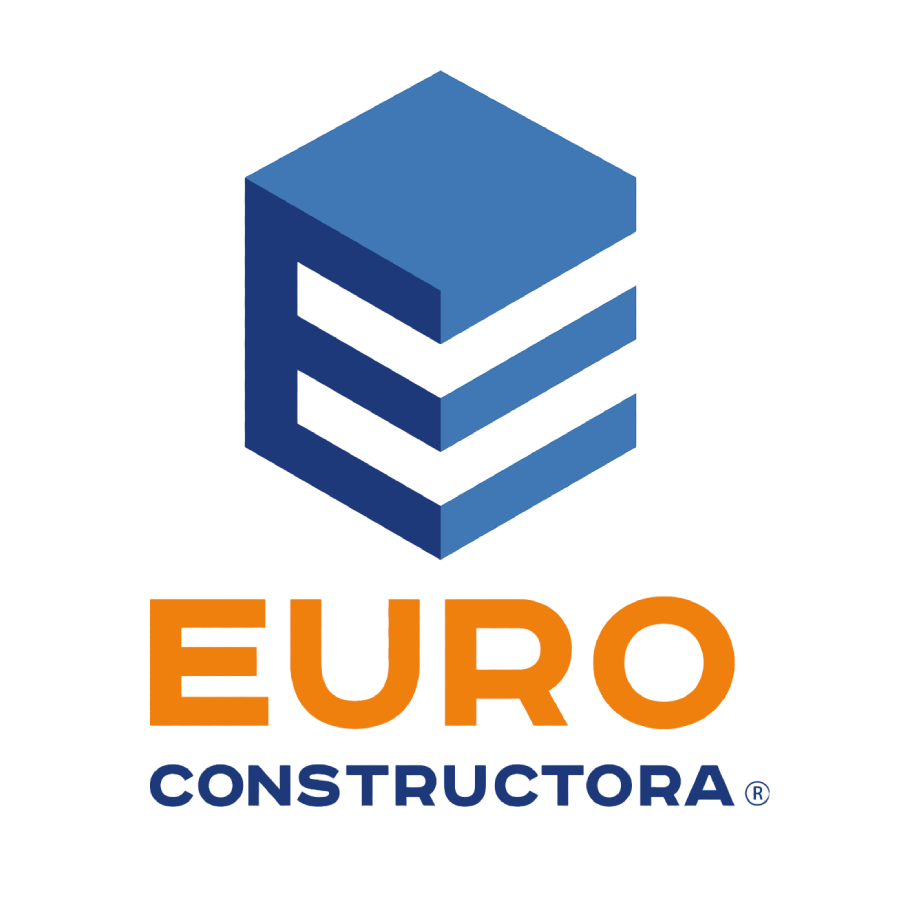 Logotipo de cubo azul con una 