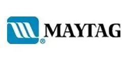 Maytag logo: blue square with white waves, "MAYTAG" text.