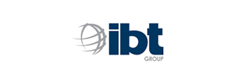 Un logotipo del grupo Ibt azul sobre un fondo blanco.