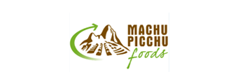 El logo de Machu Picchu Foods muestra una montaña y una flecha verde.