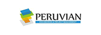 El logotipo de Peruvian ingeniería y gestión se muestra sobre un fondo blanco.