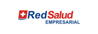Un logotipo de Red Salud Empresarial rojo sobre un fondo blanco.