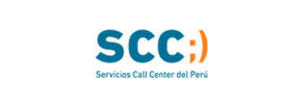A logo for SCC Servicios Call Center del Peru