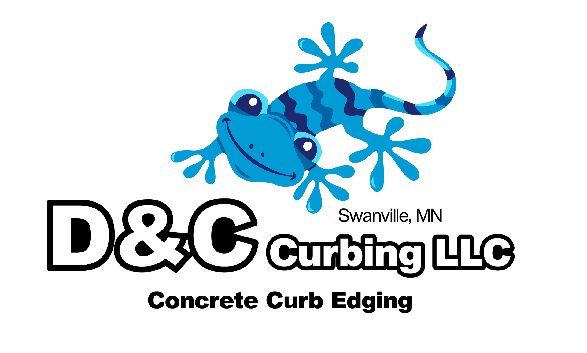 A logo for d & c curbing llc concrete curb edging