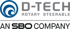 A blue and white logo for d-tech rotary steerable