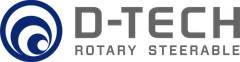 A blue and white logo for d-tech rotary steerable