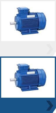 A blue single phase electric motor