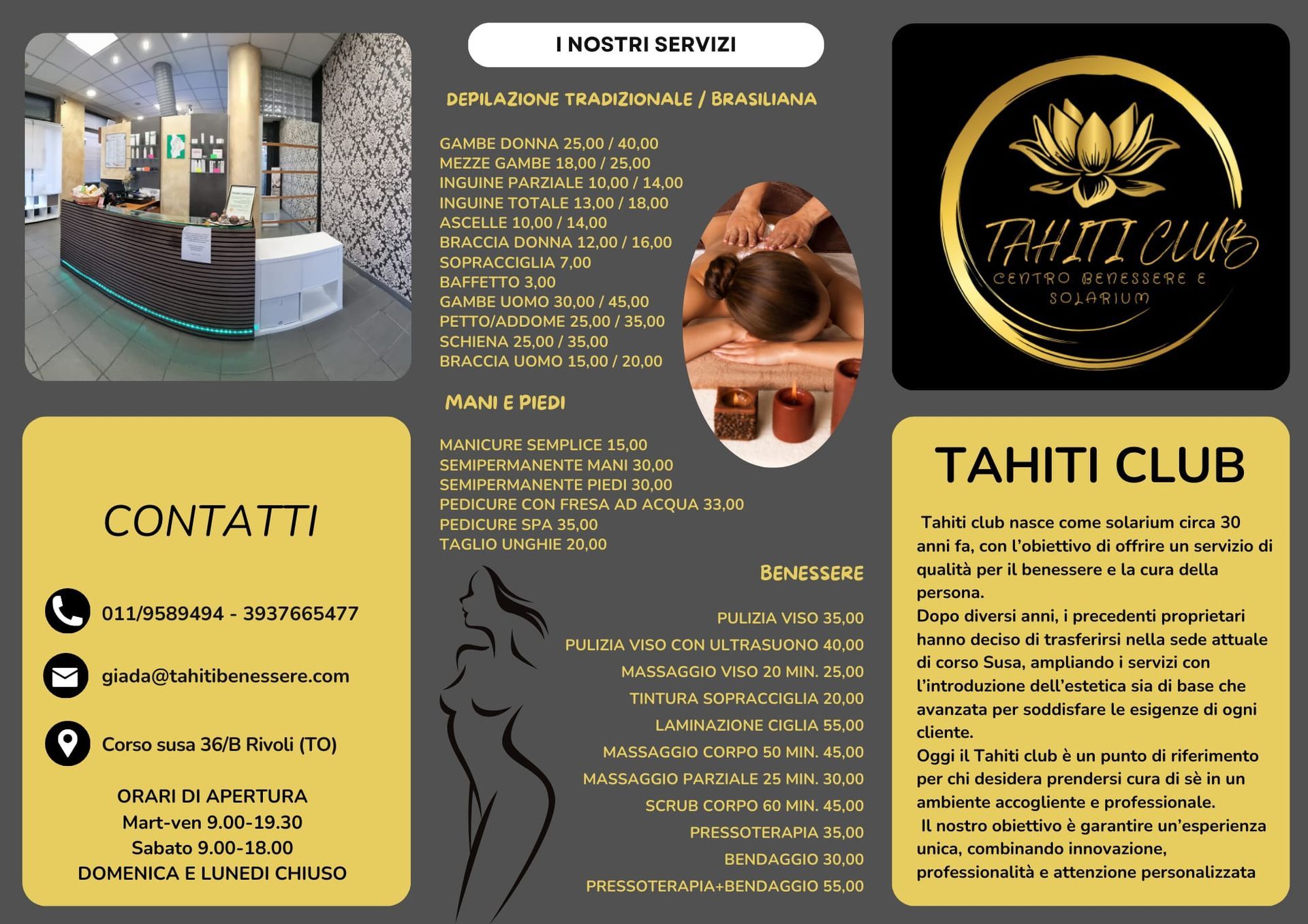 listino prezzi trattamenti