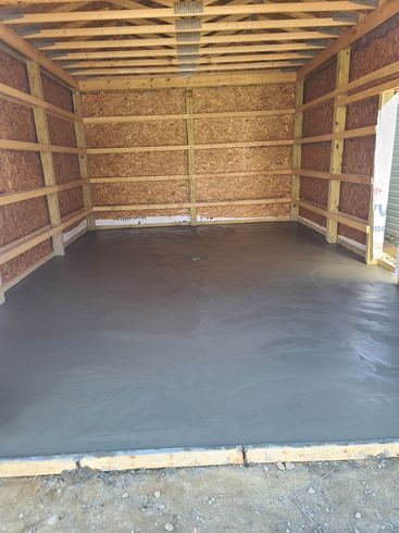 newly installed garage pad in the Erie, PA area
