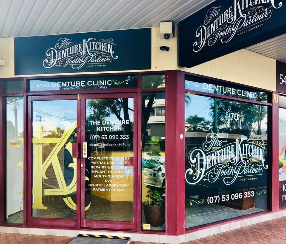 A store front with a sign that says the denture kitchen — The Denture Kitchen in Maroochydore, QLD