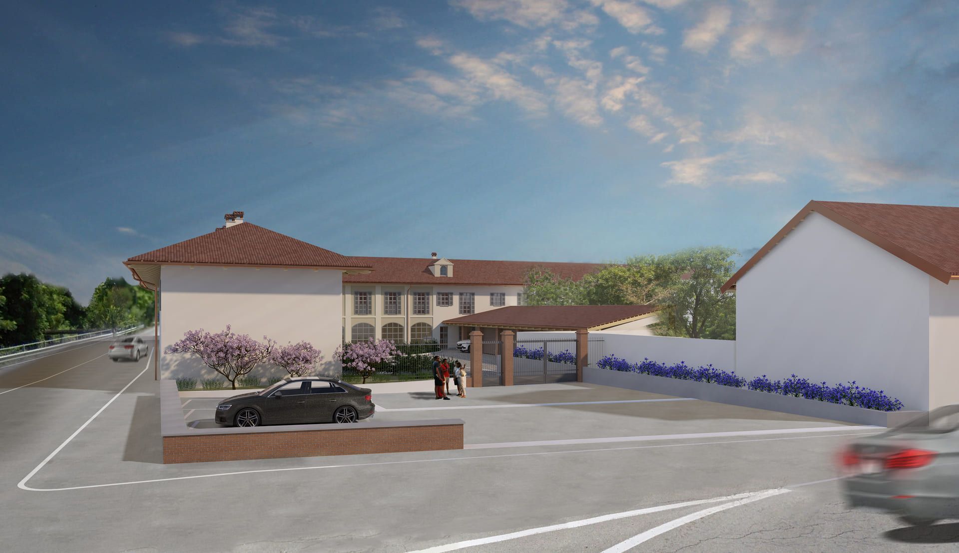 Residenza Maia - Monasterolo di Savigliano. Vista esterna di un edificio con tetto di tegole rosse