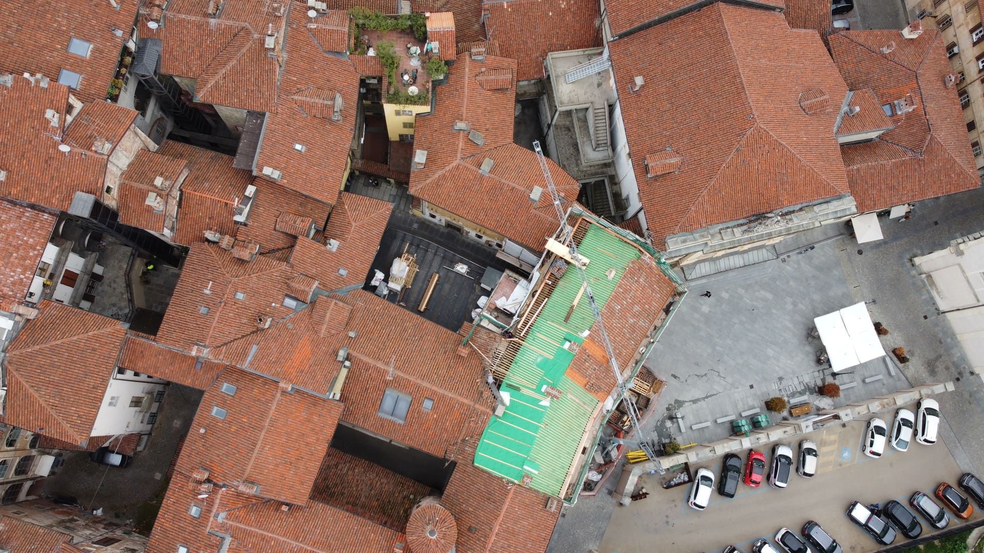 Ristrutturazione a Savigliano. Vista dall'alto di una città europea