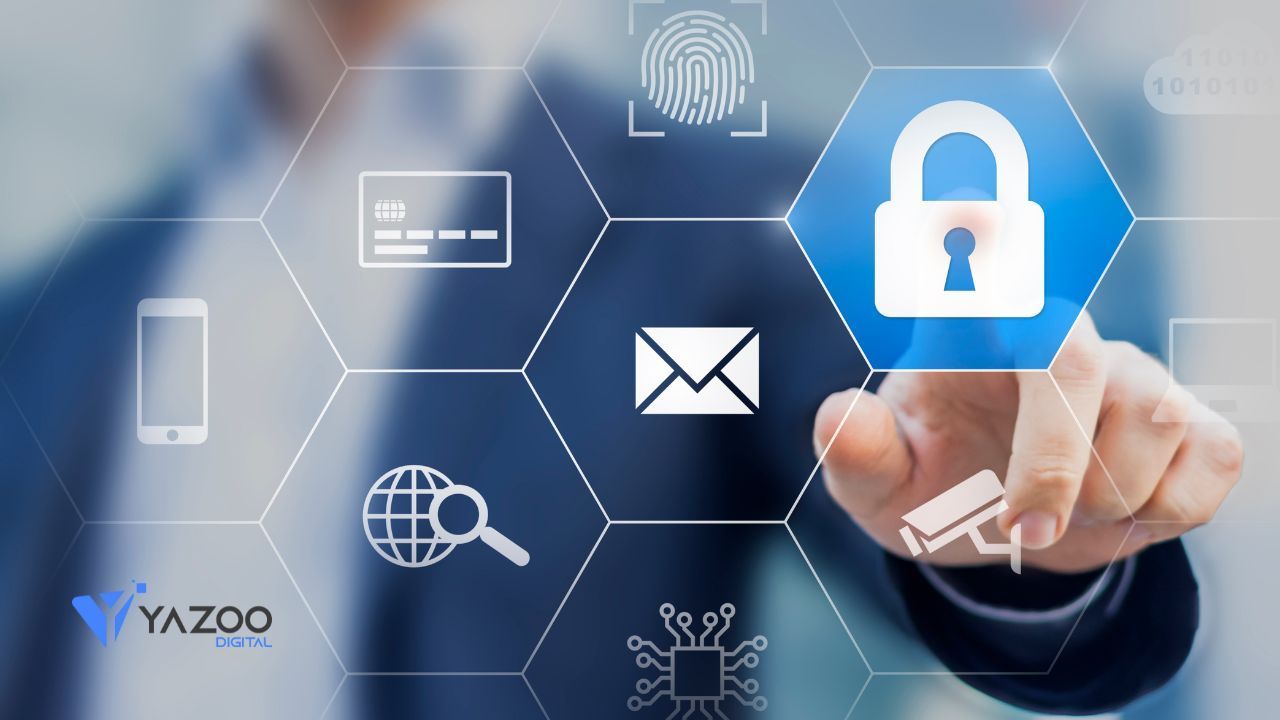 A digital security shield encompasses a stylized email envelope, signifying robust protection throug