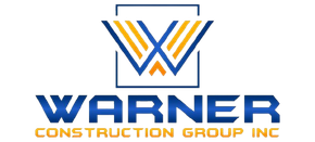 Logo for Warner Construction Group Inc. with a stylized "W" inside a square, with text below.