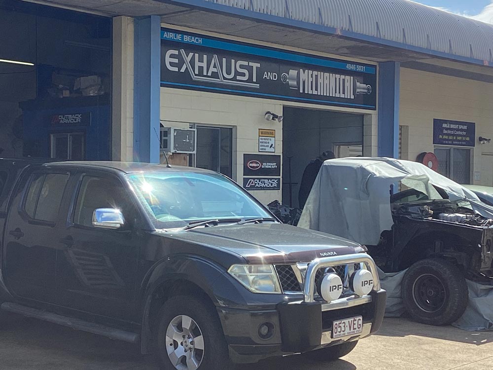 Nissan Navara Pick Up Repairing On The Shop — Airlie Beach Exhaust and Mechanical In Cannonvale, QLD