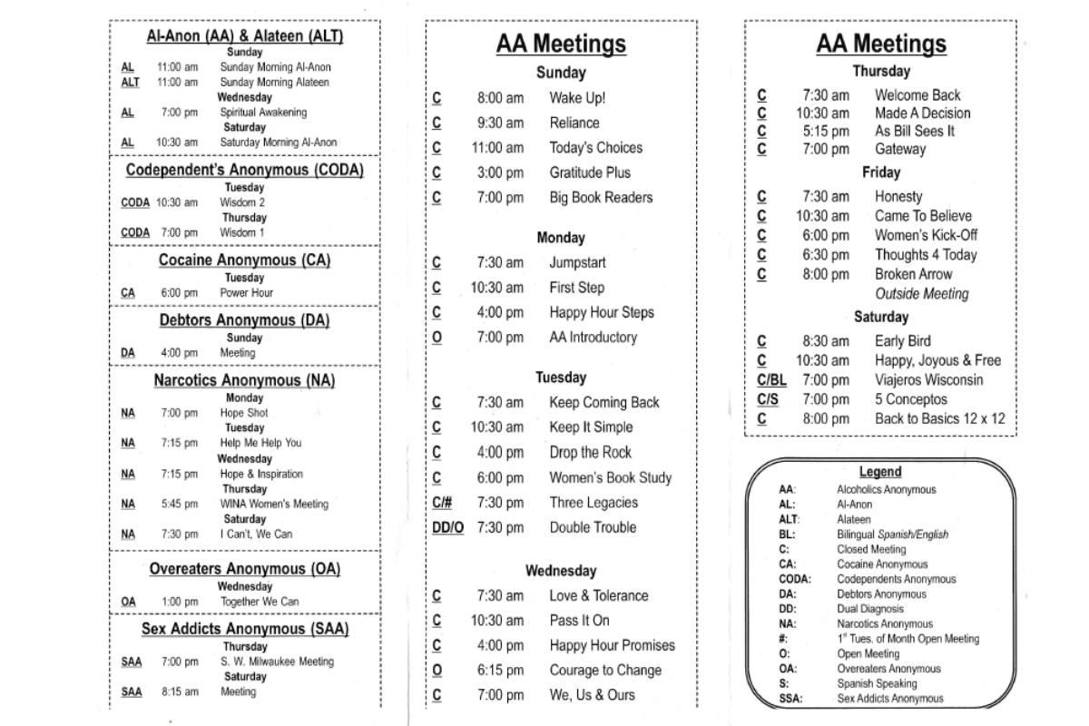 Pass It On Club | Meeting Schedule