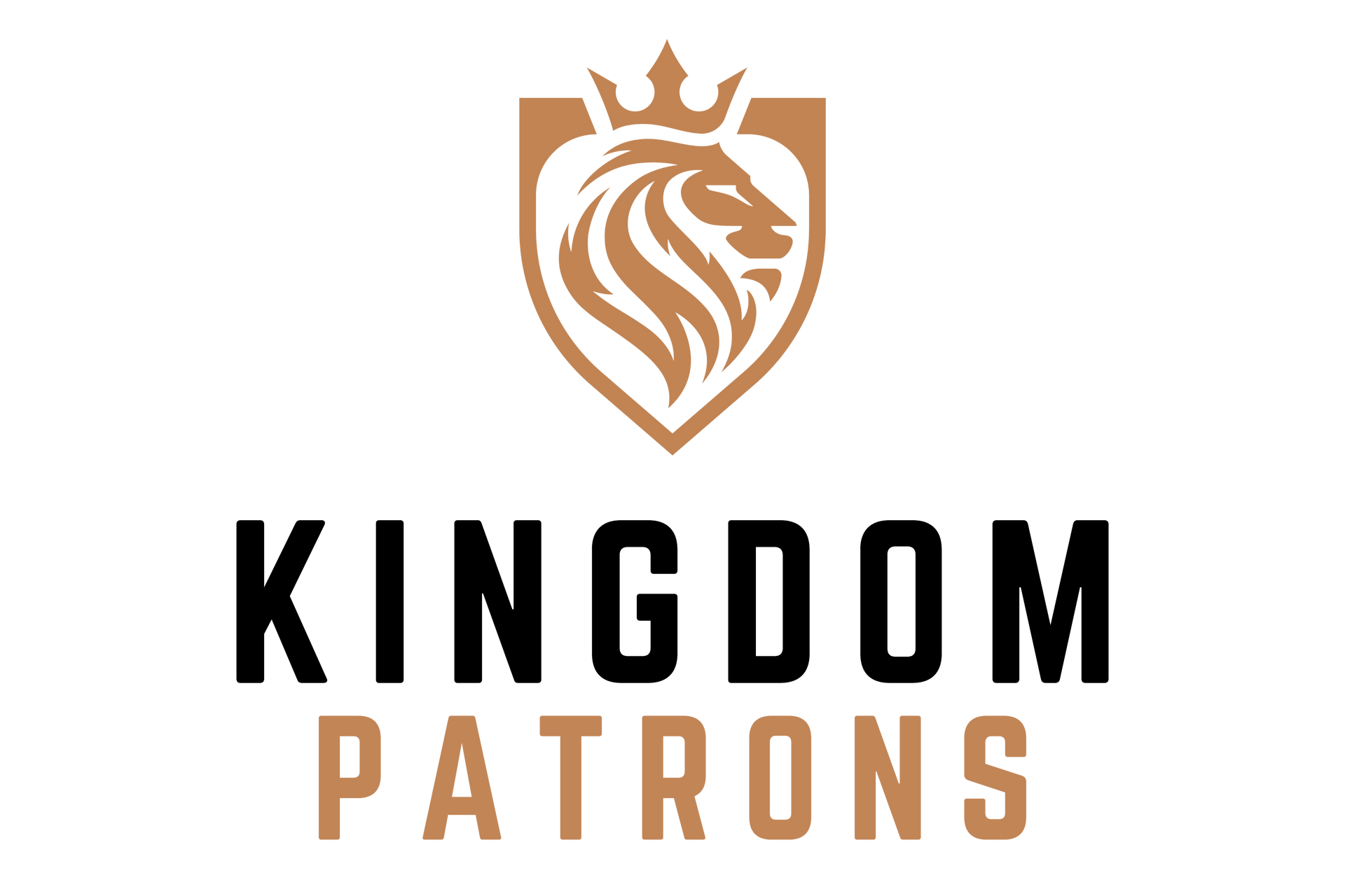 Logo: Lion's head in shield, crown above. 