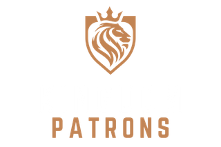 Shield logo with lion's head and crown, above the word