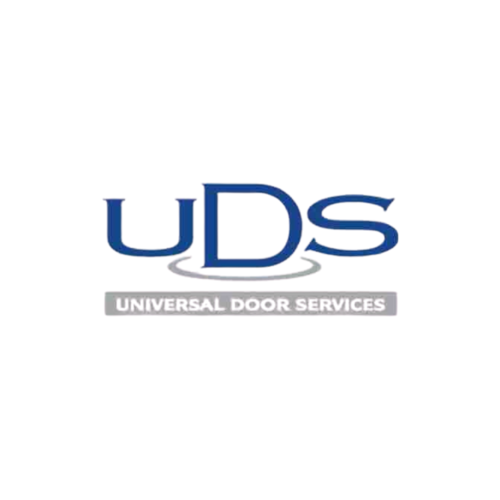 Logo for Universal Door Services: Blue