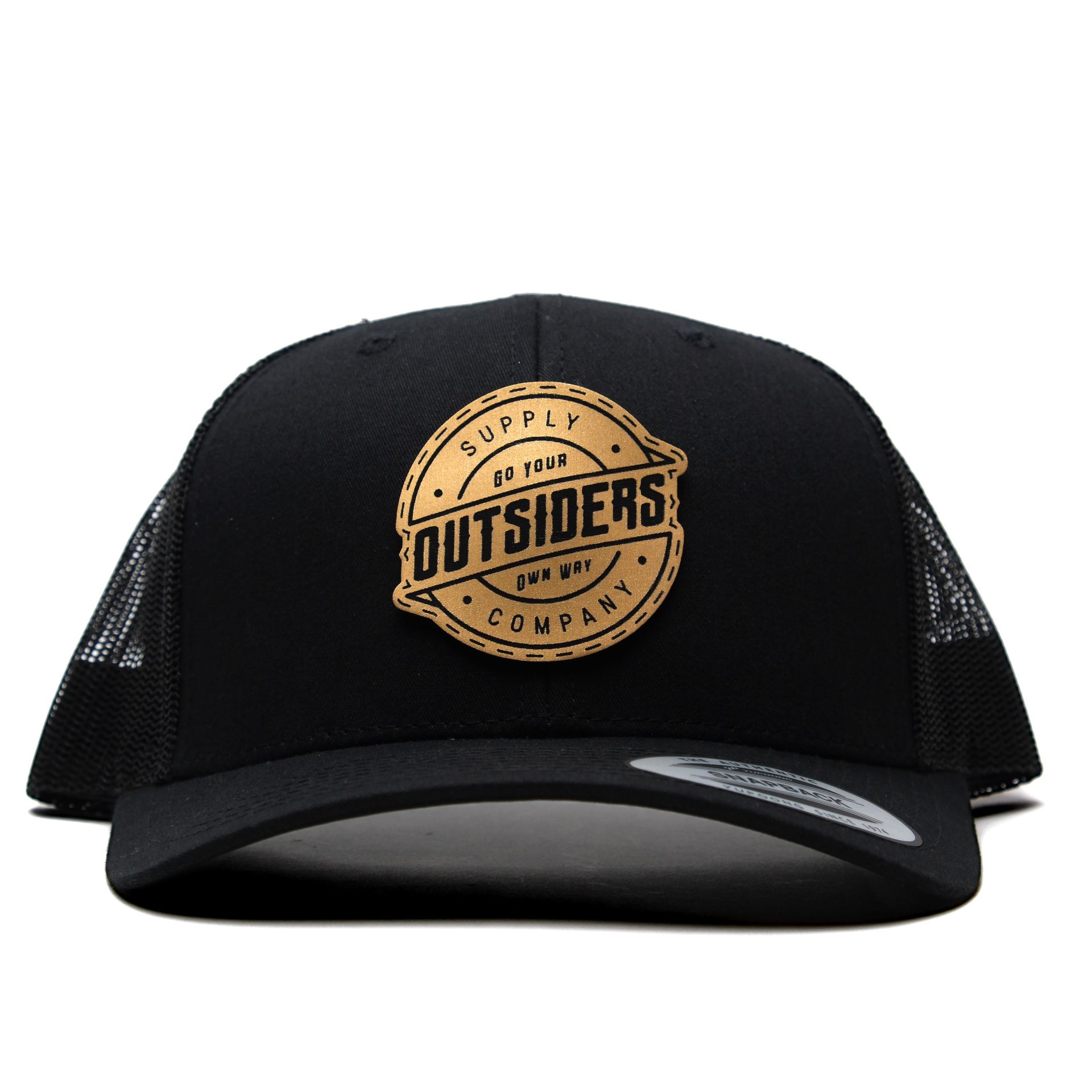 A black hat with outsiders company written on it