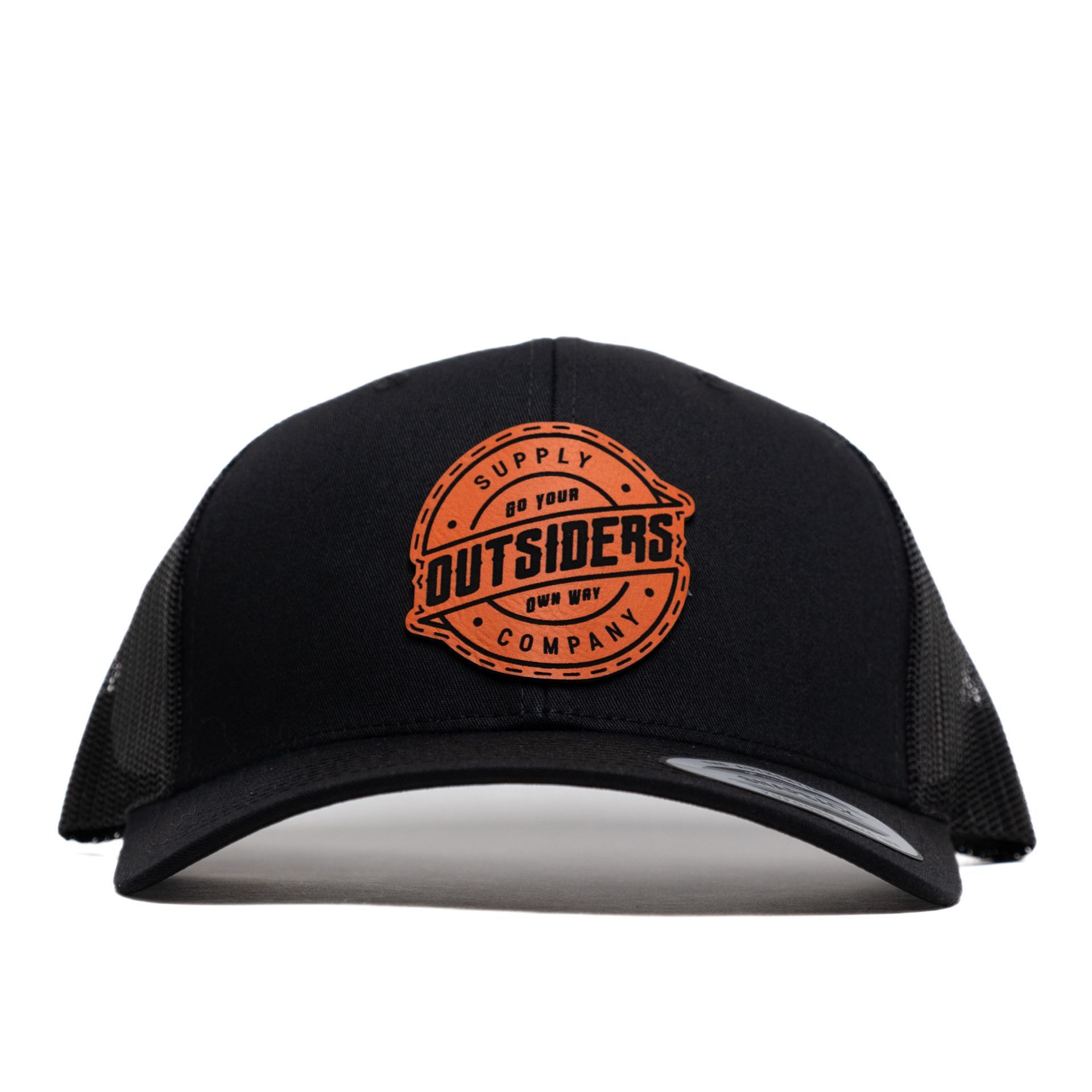 A black hat with the outsiders logo on it