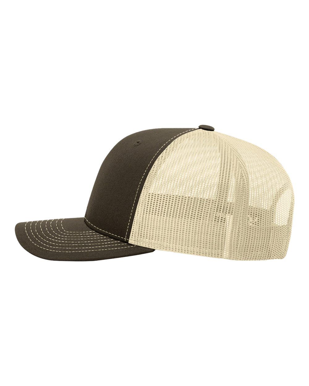 A baseball cap with a mesh back on a white background.