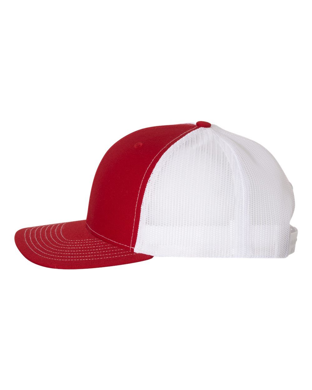 A red and white baseball cap on a white background