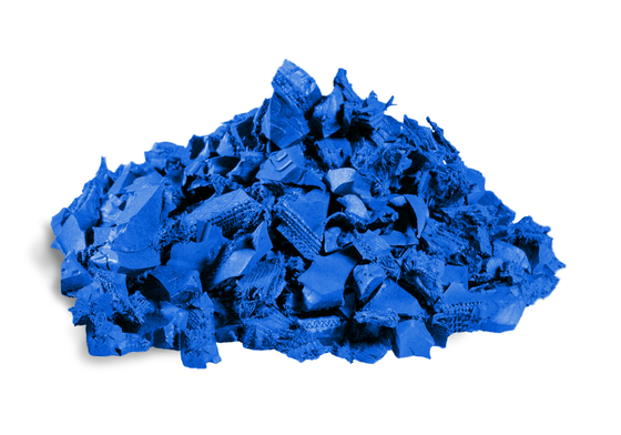 Blue rubber mulch