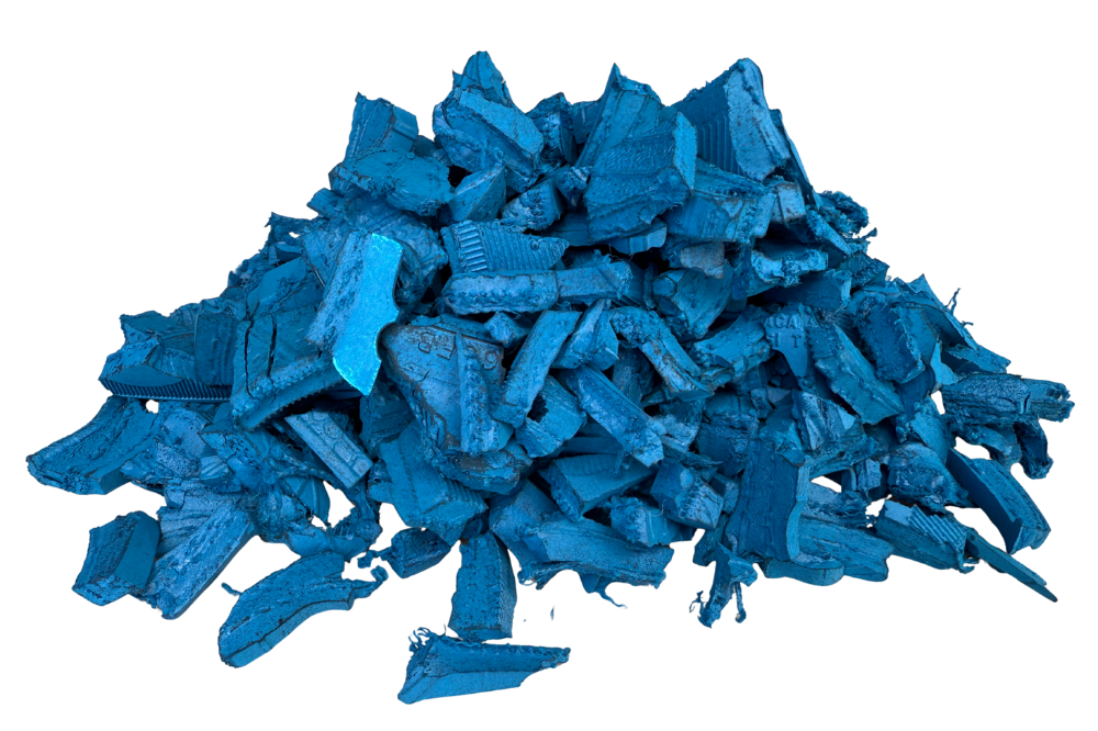 Blue rubber mulch