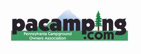 Logo for Pennsylvania Campground Owners Association with mountain, tree, and 