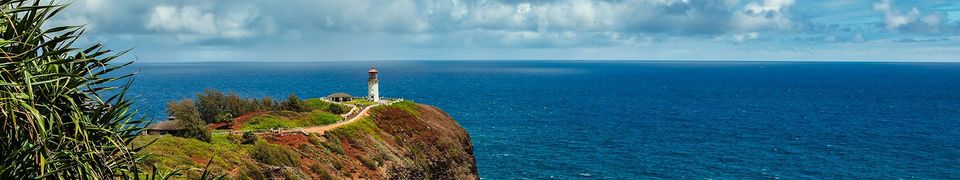 A lighthouse on the coast of Kauai, HI.