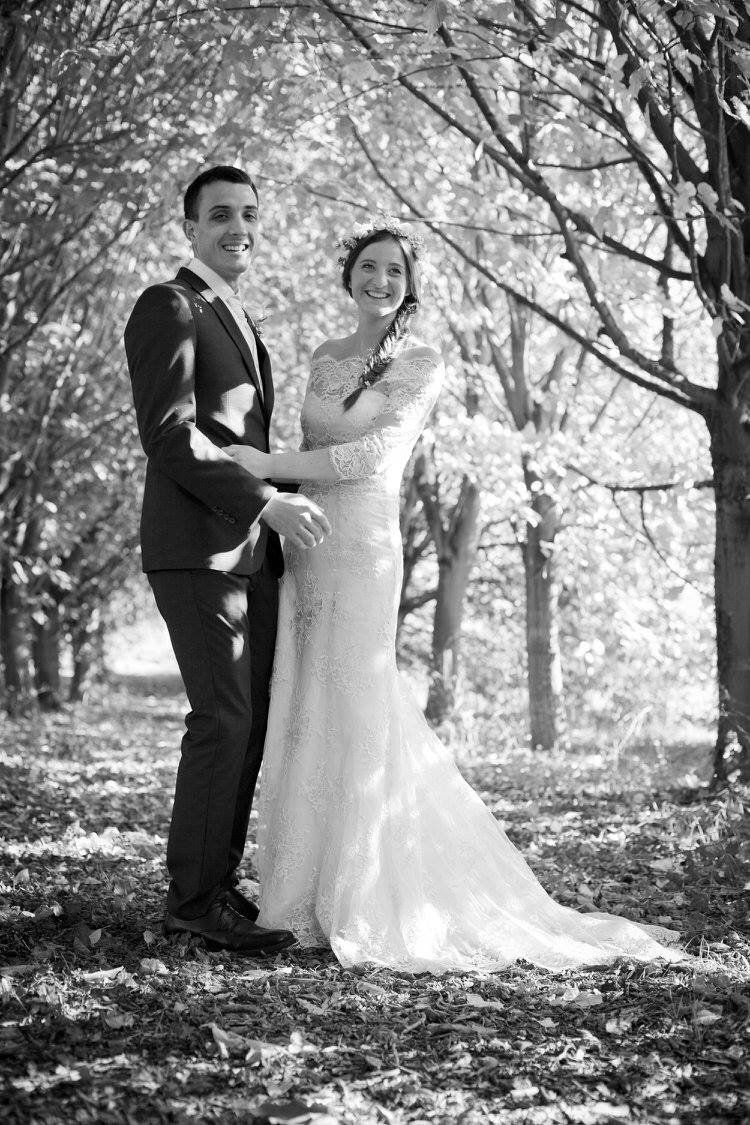 Lace fitted wedding dress