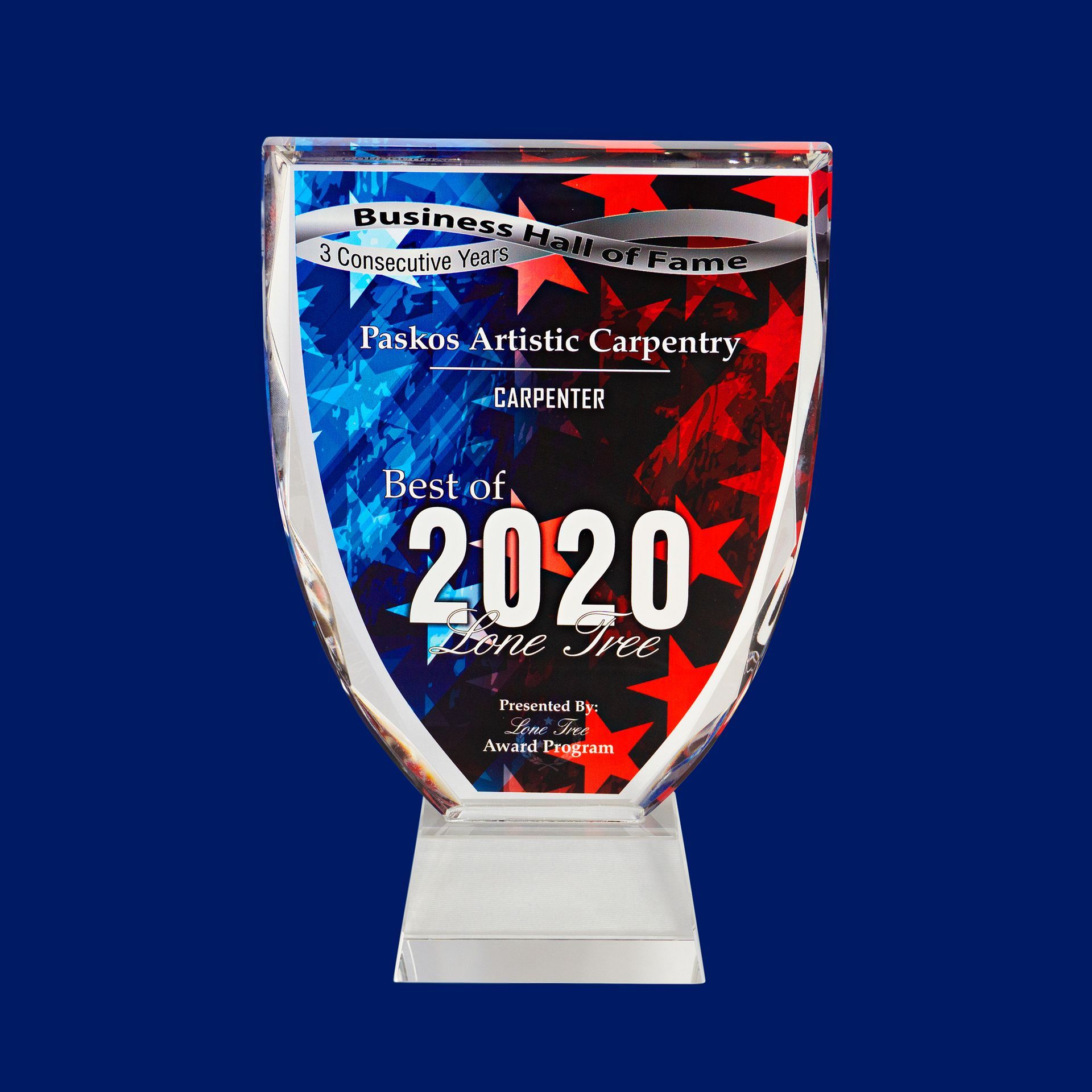 A plaque that says best of 2020 on it